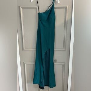 Elegant Teal Evening Dress from David’s Bridal